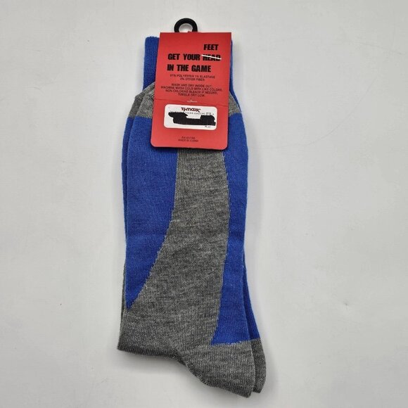 IntoSocks Novelty Christmas Socks Santa Leg in Shark Mouth Blue Mens Size 7-12 - Picture 2 of 6